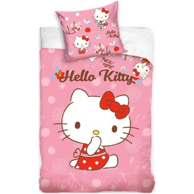 Posteľné obliečky do detskej postieľky Hello Kitty - 100% bavlna - 100 X 135 cm + 40 x 60 cm