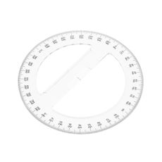 Japonský kruhový uhlomer SHINWA z číreho akrylátu 360 ° - priemer 150 mm