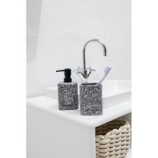 Sivý dávkovač mydla z polyresínu 270 ml Tom Tailor T-Terrazzo – Wenko
