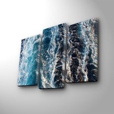 Wallity Viacdielny obraz s LED osvetlením ROZBÚRENÉ MORE 66 x 45 cm