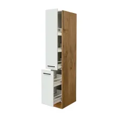 Vysoká kuchynská skriňa Avila, dub lancelot / krémová, šírka 30 cm%