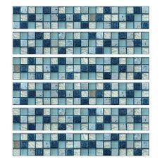Sada 6 samolepiek na stenu Ambiance Friezes, 5 × 30 cm