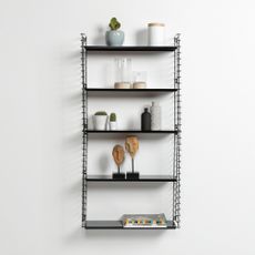 Trojposchodový regál s čiernymi policami Metaltex Libro, šírka 70 cm