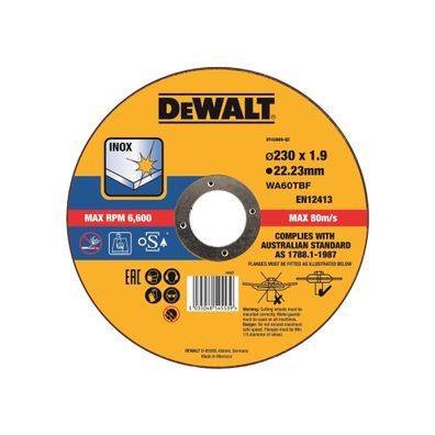 Dewalt rezný kotúč 230x22.2x1.9mm TYP 1 na nerezovú oceľ