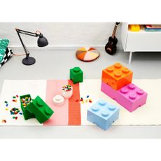 Svetloružový úložný box štvorec LEGO®