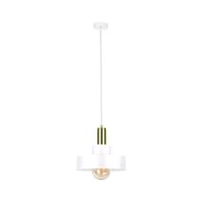 Luster na lanku IZA 1xE27/60W/230V biela/zlatá