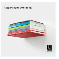 Kovové police v súprave 3 ks v striebornej farbe 18 cm Conceal – Umbra