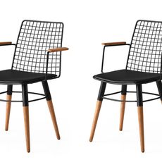Kalune Design Sada 2 ks jídelních židlí Trend černá/ořech