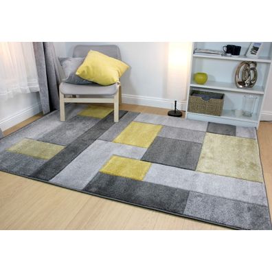 Sivo-žltý koberec Flair Rugs Cosmos, 120 × 170 cm