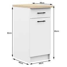 Kuchynská skrinka OLIVIA S40 1D1S - biela