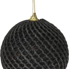Mondex Ozdobná závěsná baňka Black Ball 12 cm černá