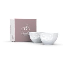 Sada 2 bielych maškrtných misiek z porcelánu 58products