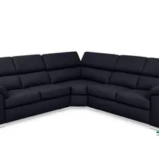 Kožená rohová sedacia súprava LOREN II XL, tm. modrá (madras - 106 dark blue)