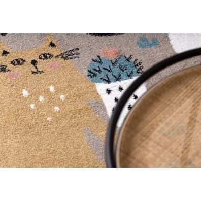Dywany Łuszczów , Detský kusový koberec Fun Kittens Cats beige, 140x190, viacfarebná, detská izba