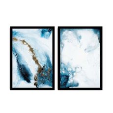 Wallity Súprava nástenných obrazov Mramory 36x51 cm 2 ks modrá