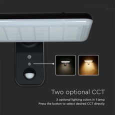 LED solárne nástenné svietidlo so senzorom LED/15W/3,2V 4000K/6000K IP65 čierne