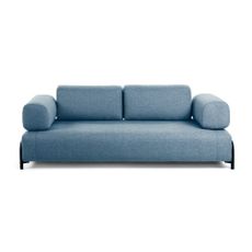 Modrá pohovka s podrúčkami Kave Home Compo