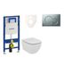 Cenovo zvýhodnený závesný WC set Geberit do ľahkých stien / predstenová montáž + WC Ideal Standard Tesi 111.300.00.5NE3