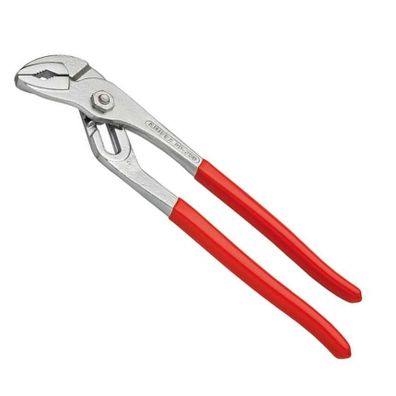 Inštalatérske kliešte s 250 mm drážkovaným kĺbom. KNIPEX 89 03 250 - chrómované, plastové objímky
