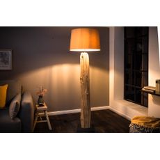 Stojacia lampa z naplaveného dreva Rousilique béžová