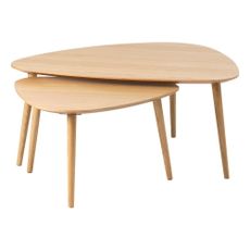 Konferenčné stolíky v súprave 2 ks v dekore duba v prírodnej farbe 70x100 cm Adda – Unique Furniture