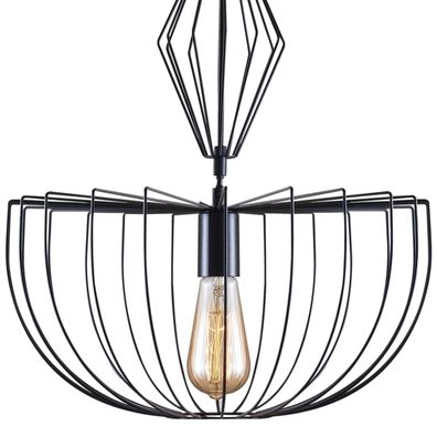 Luster na lanku JASMINA 1xE27/20W/230V pr. 40 cm čierna