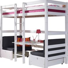 Carryhome POSCHODOVÁ POSTEĽ, 90/200 cm čierna, biela