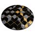 Dywany Łuszczów Kusový koberec Gloss 400B 86 3D geometric black/gold kruh - 120x120 (priemer) kruh cm