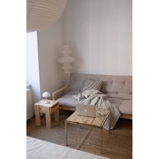 Béžová ľanová rozkladacia pohovka 205 cm Knob – Karup Design