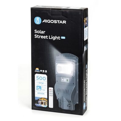 Aigostar - LED Solárna pouličná lampa so senzorom LED/50W/3,2V IP65 6500K + DO