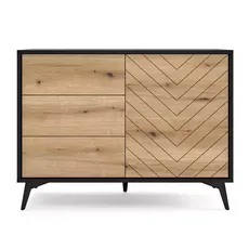 Piaski Komoda Diamond KSZ 104 cm dub evoke/černá