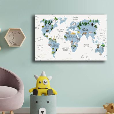 Detský obrázok 45x70 cm Map – Wallity
