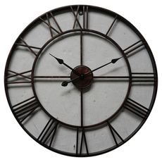 Estila Retro nástenné kruhové hodiny Edon z kovu bronzovej farby 70cm