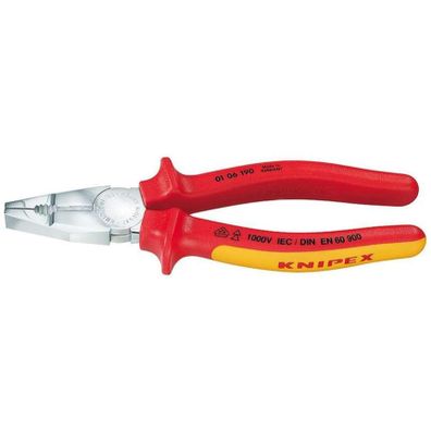 Kombinované kliešte 160 mm - VDE 1000V. KNIPEX 01 06 160 - chrómované, viaczložkové objímky