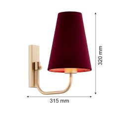 Argon 8313 - Nástenná lampa SAFIANO 1xE27/15W/230V vínová