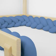 Benlemi Bavlnený mantinel pletený do vrkoča z 3 prameňov Zvoľte farbu: Modrá, Zvoľte rozmer: 250 cm (2,5 metra)