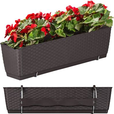 NABBI DRL600PW plastový balkónový kvetináč 59 cm hnedá