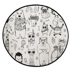 Butter Kings , TRHÁK: KOBEREC - OMAĽOVÁNKY - Happy Friends, 130x130 (priemer) kruh, biela, detská izba