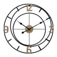 Ambia Home NÁSTENNÉ HODINY, prírodná farba, čierna, 60 cm