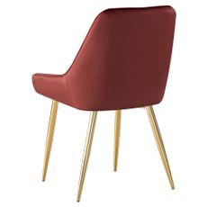 KONDELA Perlia jedálenská stolička bordová (Velvet) / zlatá