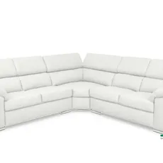 Kožená rohová sedacia súprava LOREN II XL, biela (madras - 122 white)