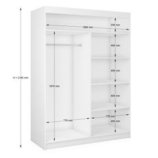 Kvalitná Šatníková Skriňa Makira 160 cm Biela - dub sonoma