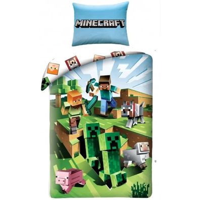 Bavlnené posteľné obliečky Minecraft - motív Farma- 100% bavlna - 70 x 90 cm + 140 x 200 cm