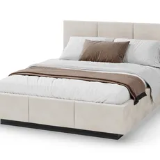 Čalúnená posteľ s vysokým čelom Avero 180x200 - krémová