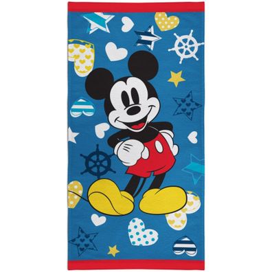 Plážová osuška Mickey Mouse - Disney - motív Nautical - 100% bavlna, froté s gramážou 320 g/m² - 70 x 140 cm