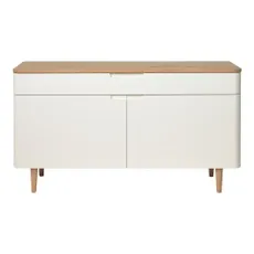 Nízka komoda z dreva bieleho duba Unique Furniture Amalfi