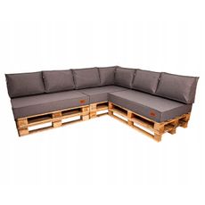 Golden Garden Paletové sedenie GG02 - Podsedáky a Vankúše 3ks × 120/80/15 + 7ks x 60cm/40cm/15cm - tmavá melanž 1