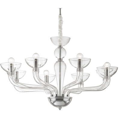 Ideal Lux - Luster na reťazi CASANOVA 8xE14/40W/230V pr. 88 cm číra