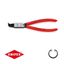 Kliešte na poistné krúžky 170 mm, vnútorne zahnuté. Knipex - 44 21 J21 - DIN 5256 D. Leštené, potiahnuté plastom