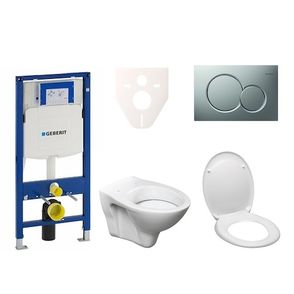 Cenově zvýhodněný závěsný WC set Geberit do lehkých stěn / předstěnová + WC S-Line S-line Pro 111.300.00.5ND3